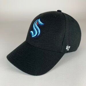Seattle Kraken NHL Black 47 Brand MVP Strapback Adjustable Hat